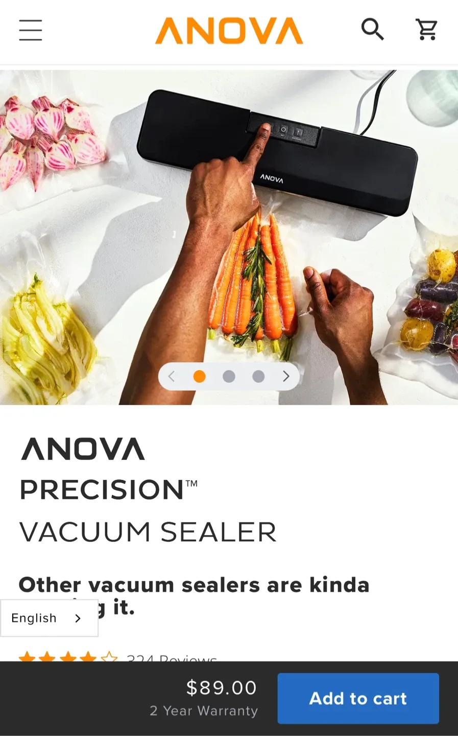 Anova Precision Vacuum Sealer + Bags image indicator(4)