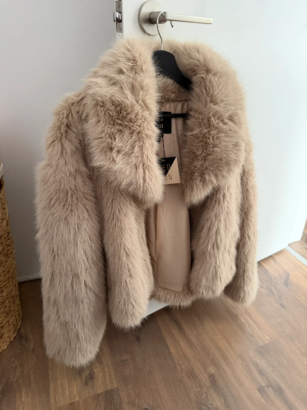 QED London Faux Fur Coat - Size L