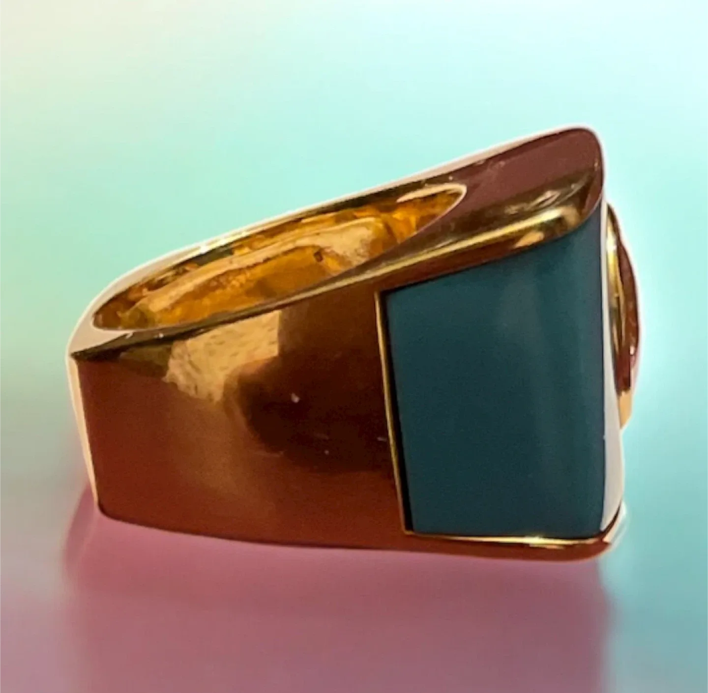 Gold & Teal Ring, Size 10 image indicator(2)