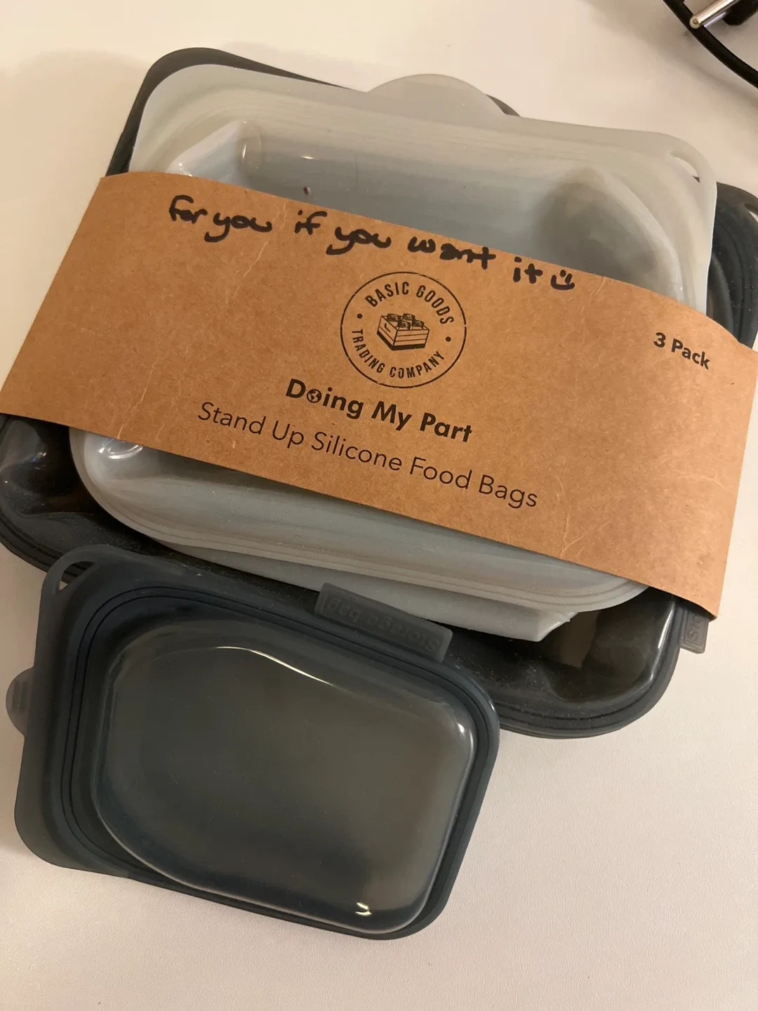 Basic Goods Stand Up Silicone Food Bags - 3 Pack