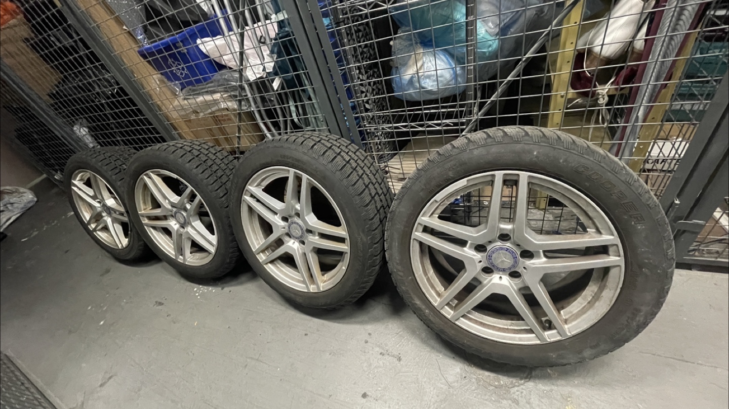 3 Mercedes Snow Tires with Rim-Cooper Weather-Master 225/50R17 - photo 3