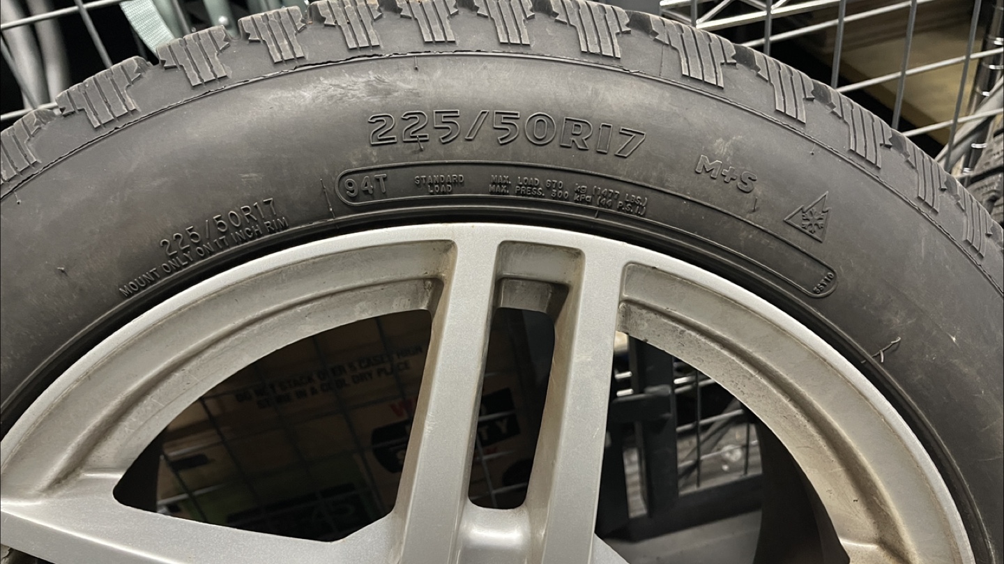 3 Mercedes Snow Tires with Rim-Cooper Weather-Master 225/50R17 - photo 2