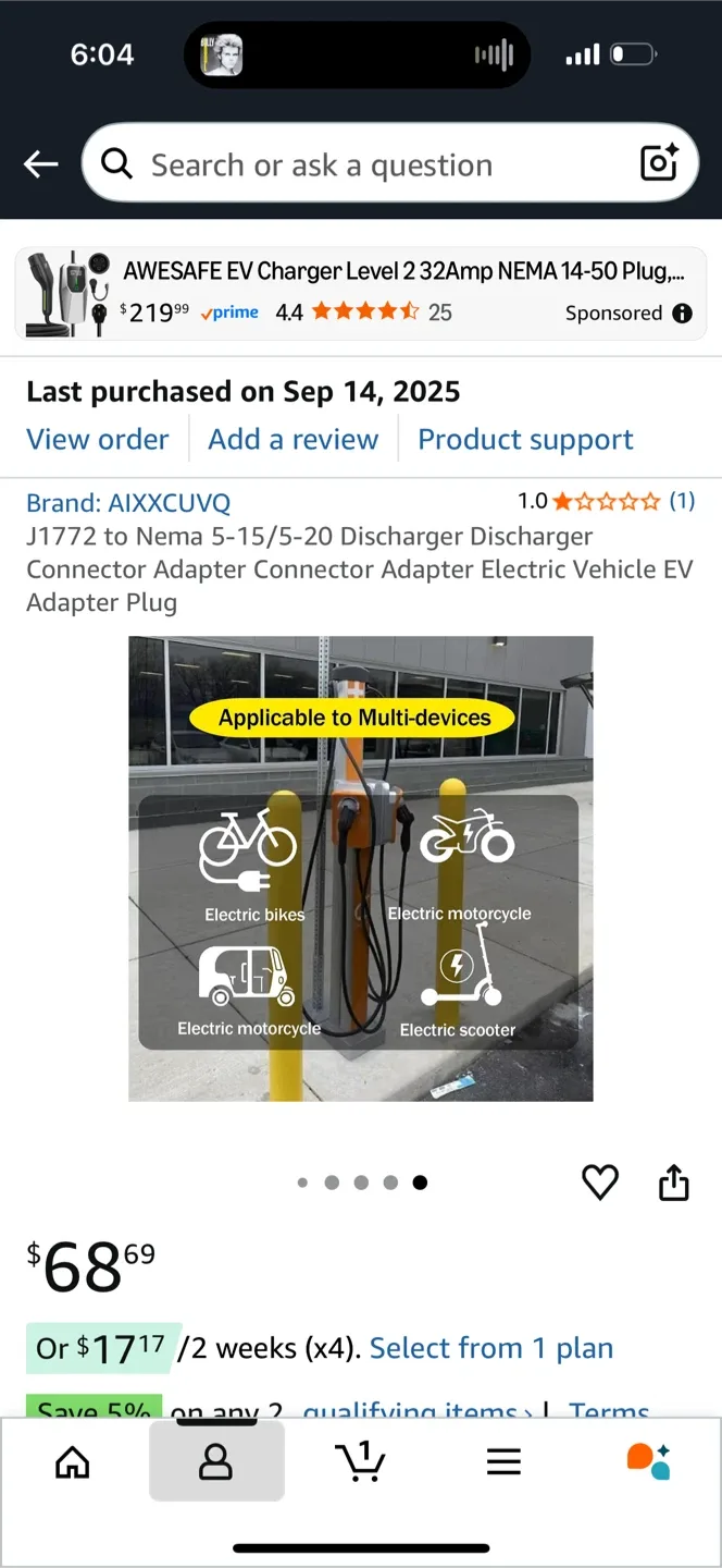 AIXXCUVQ J1772 to Nema 5-15/5-20 Discharger Connector Adapter image indicator(6)
