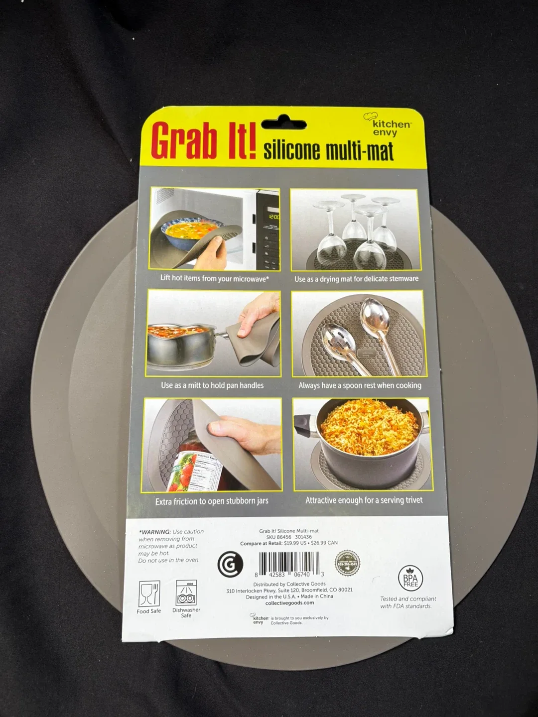 New Kitchen Envy Grab It! Silicone Multi-Mat 12" image indicator(3)