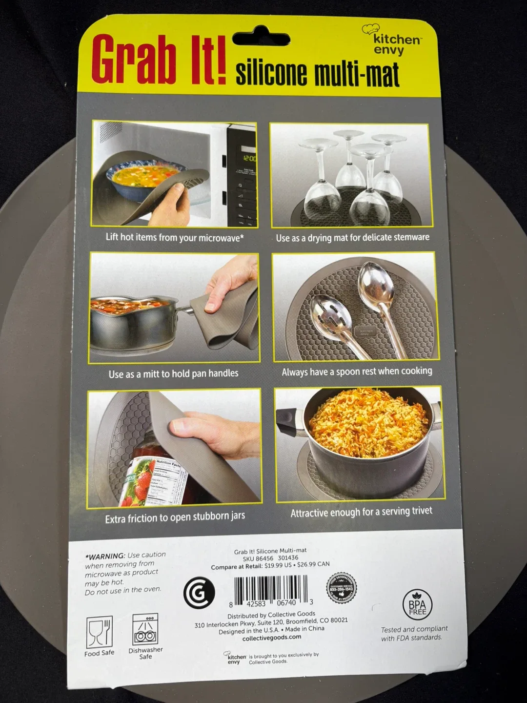 New Kitchen Envy Grab It! Silicone Multi-Mat 12" image indicator(4)