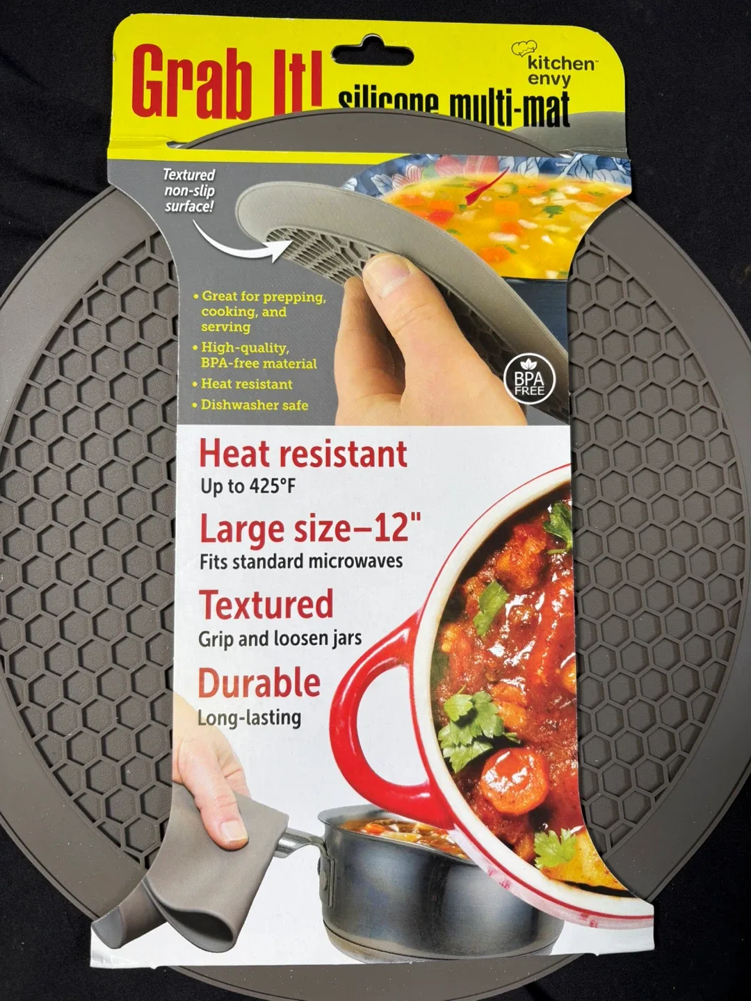 New Kitchen Envy Grab It! Silicone Multi-Mat 12" image indicator(2)