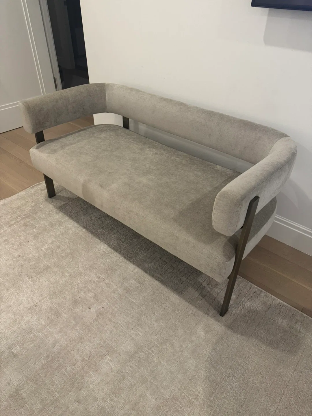 Upholstered Bench Loveseat - Beige