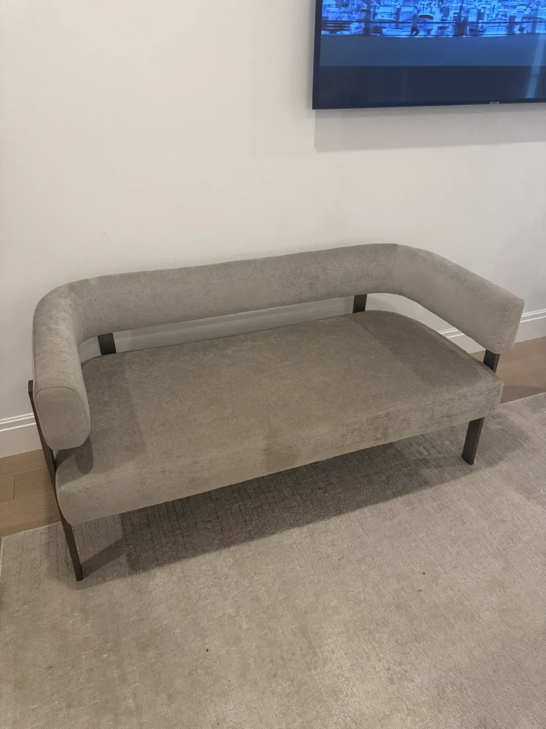 Upholstered Bench Loveseat - Beige image indicator(3)