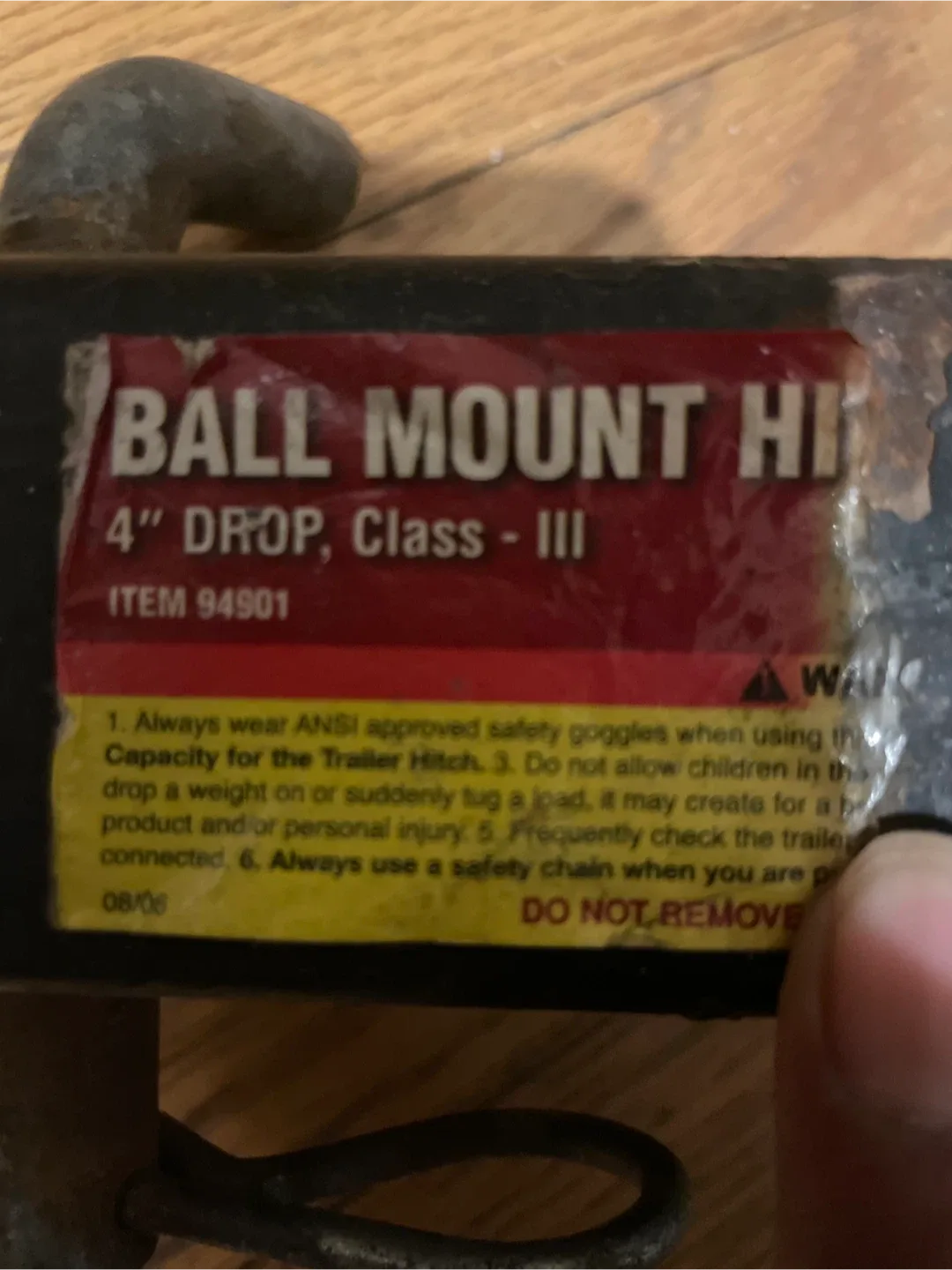 Ball Mount Hitch 4" Drop Class III image indicator(3)