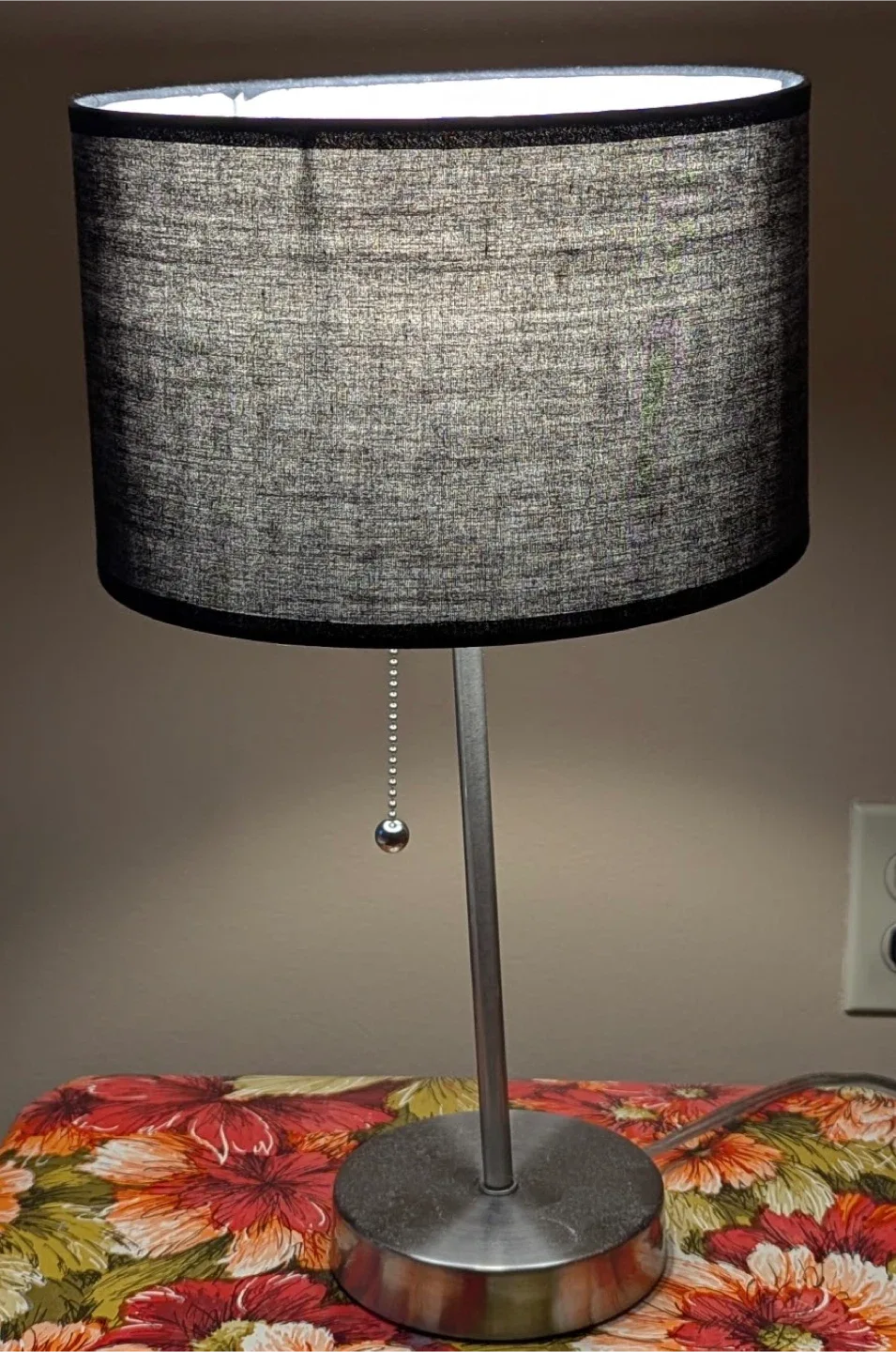 Table Lamp with back shade / silver metal finish thumbnail