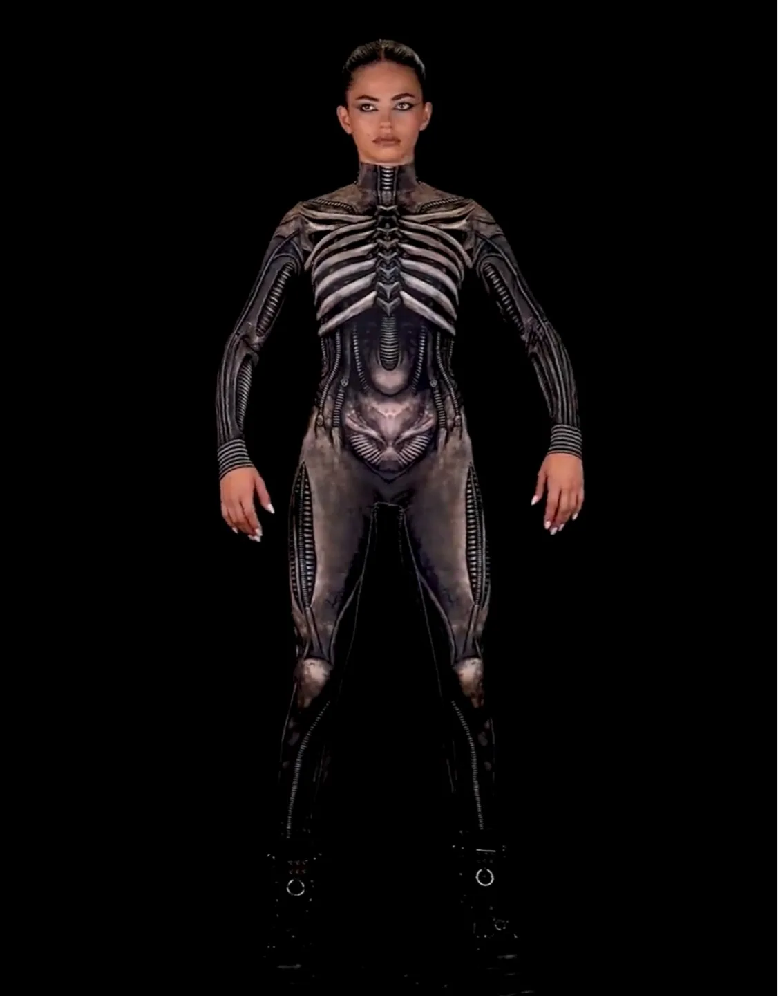 Halloween Skelton costume + gloves M/L image indicator(2)