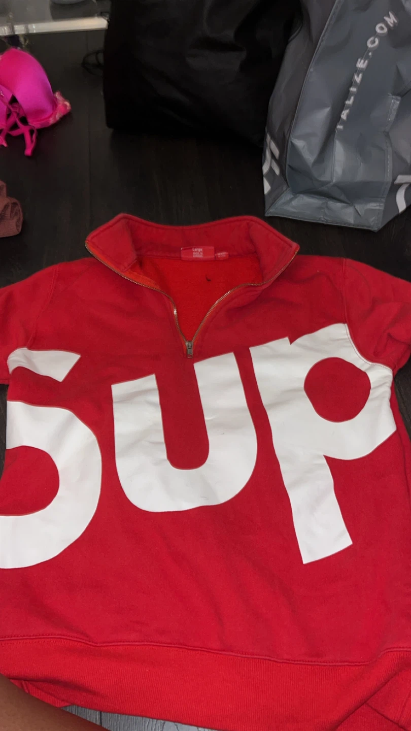 Supreme Red Quarter Zip Sweatshirt - photo 3