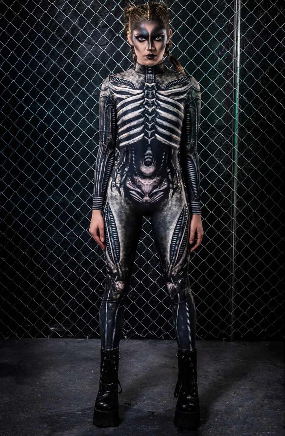 Halloween Skelton costume + gloves M/L image indicator(6)