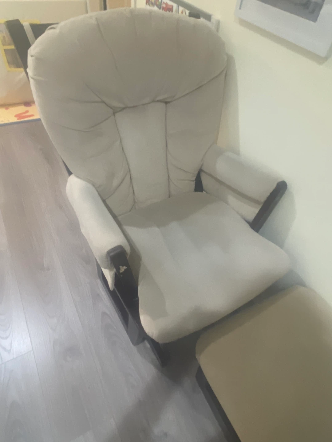 Beige Rocking Chair with Ottoman - photo 2