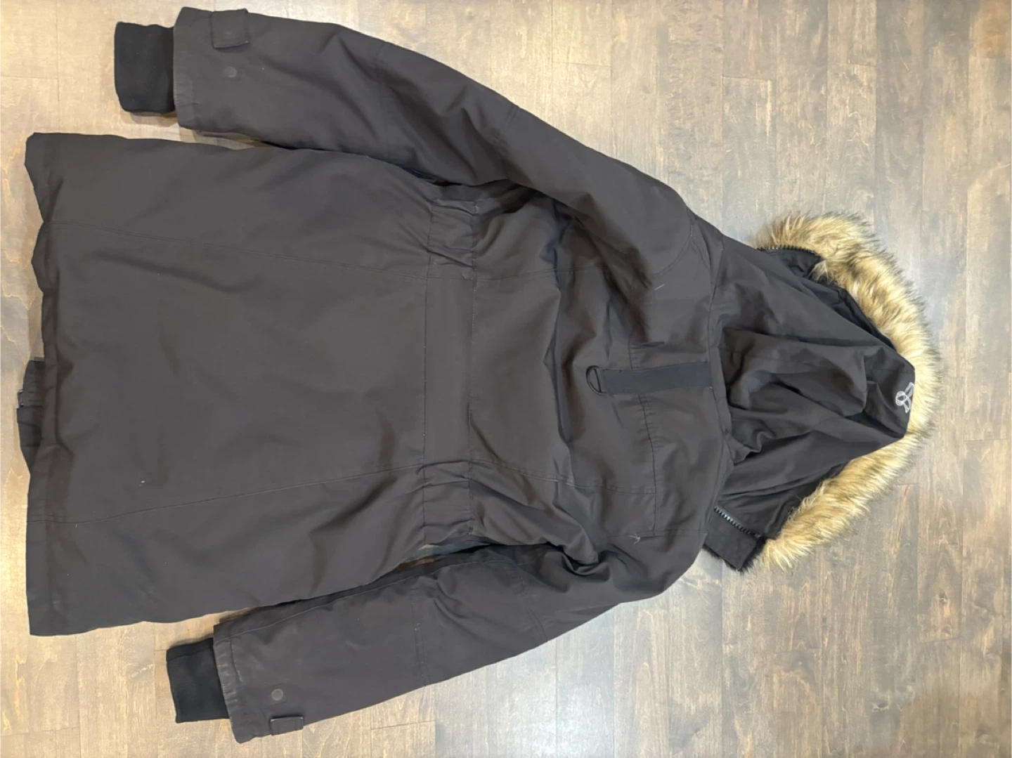 TNA Bancroft black parka with fur hood - Medium - photo 4