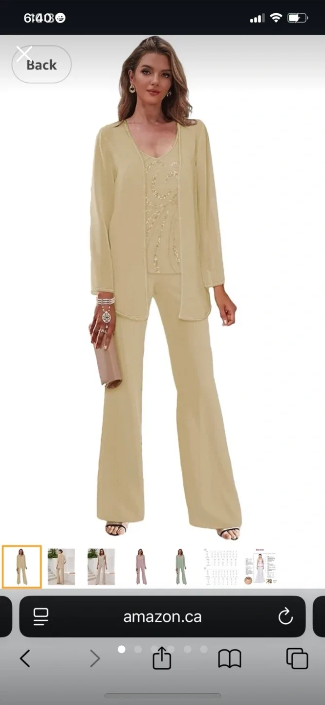 Champagne Pant Suit - Size 24 Plus