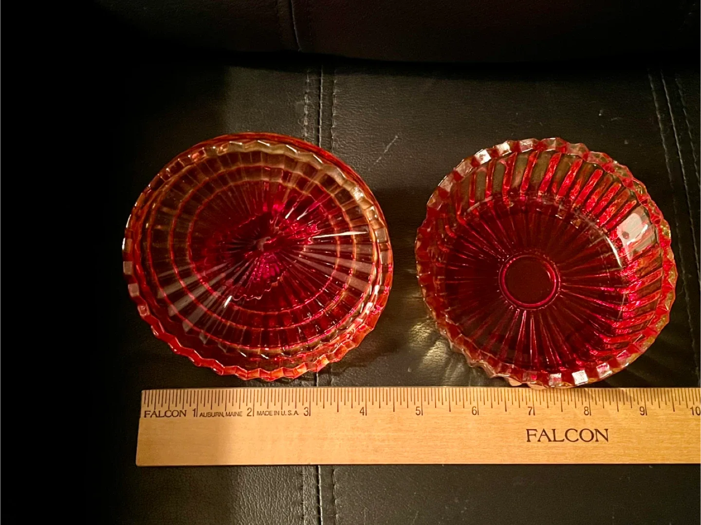 🥕Vintage Jeanette Amberina Red Glass Swan Trinket Dish image indicator(2)