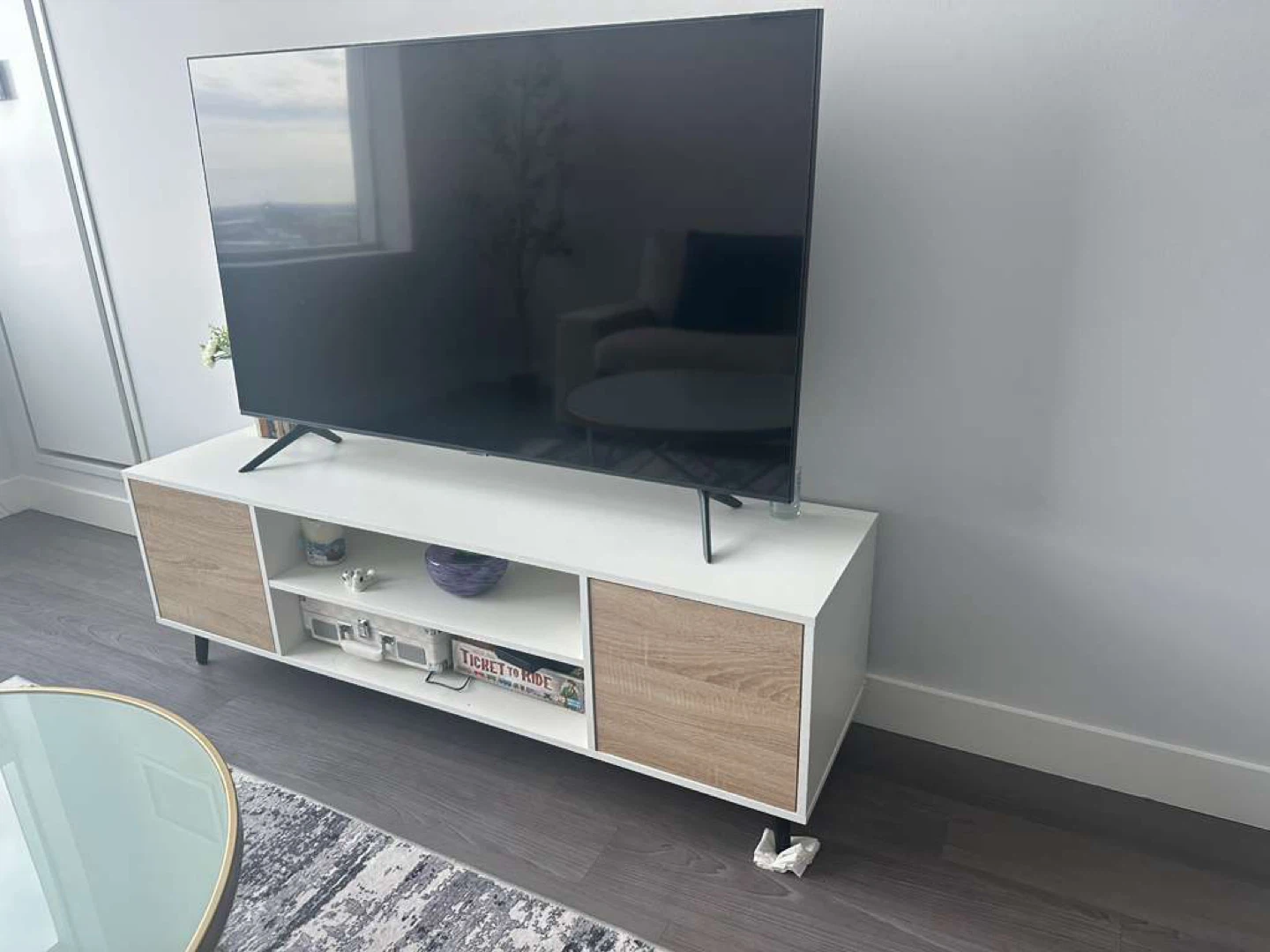 TV Stand with Storage Cabinet holds up to 65 inch TV
