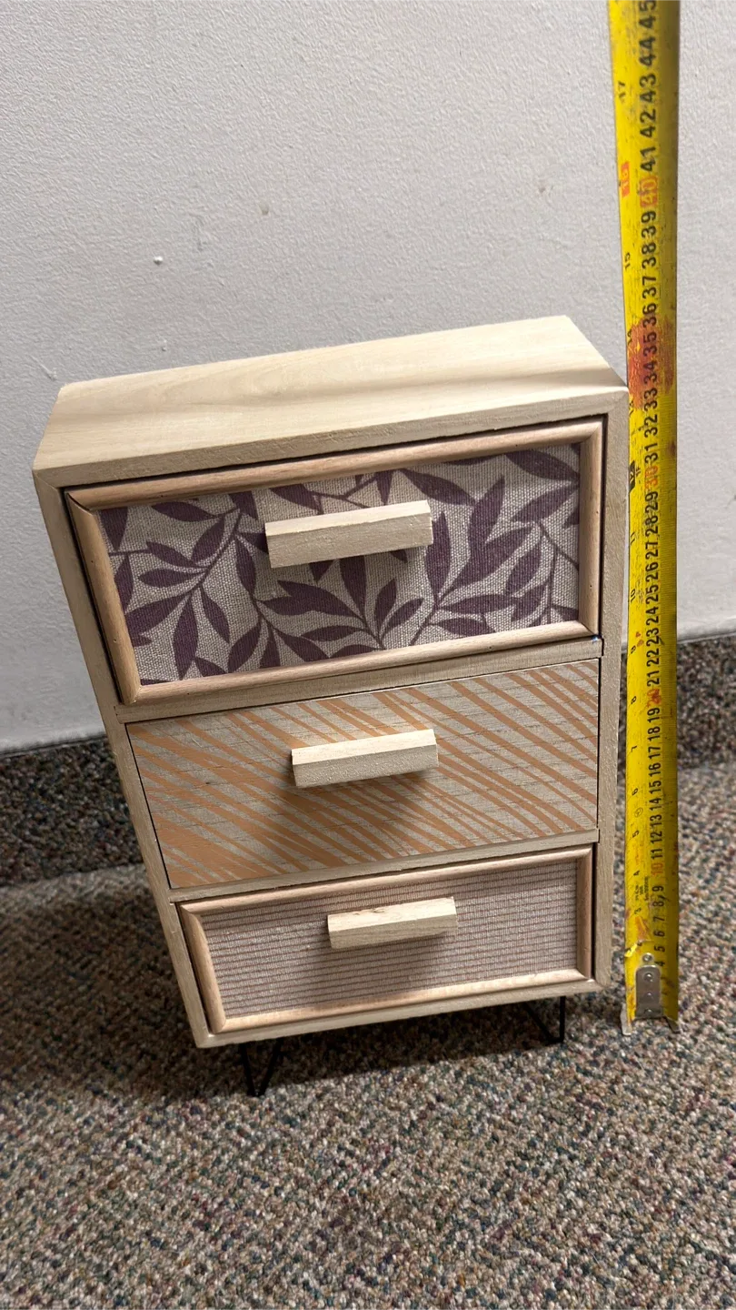 Wooden 3-Drawer Mini Storage Cabinet image indicator(4)