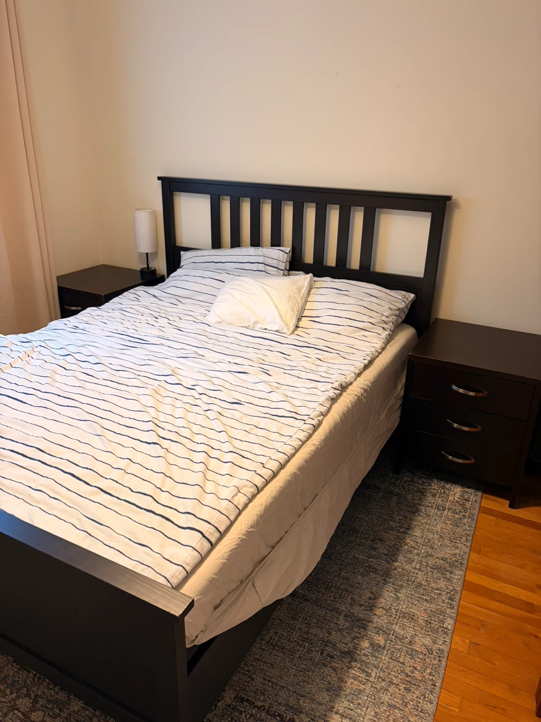 Dark Wood Bed Frame with nightstands