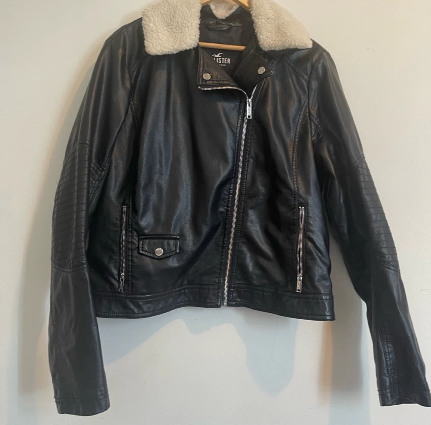 Hollister Black Faux Leather Jacket
