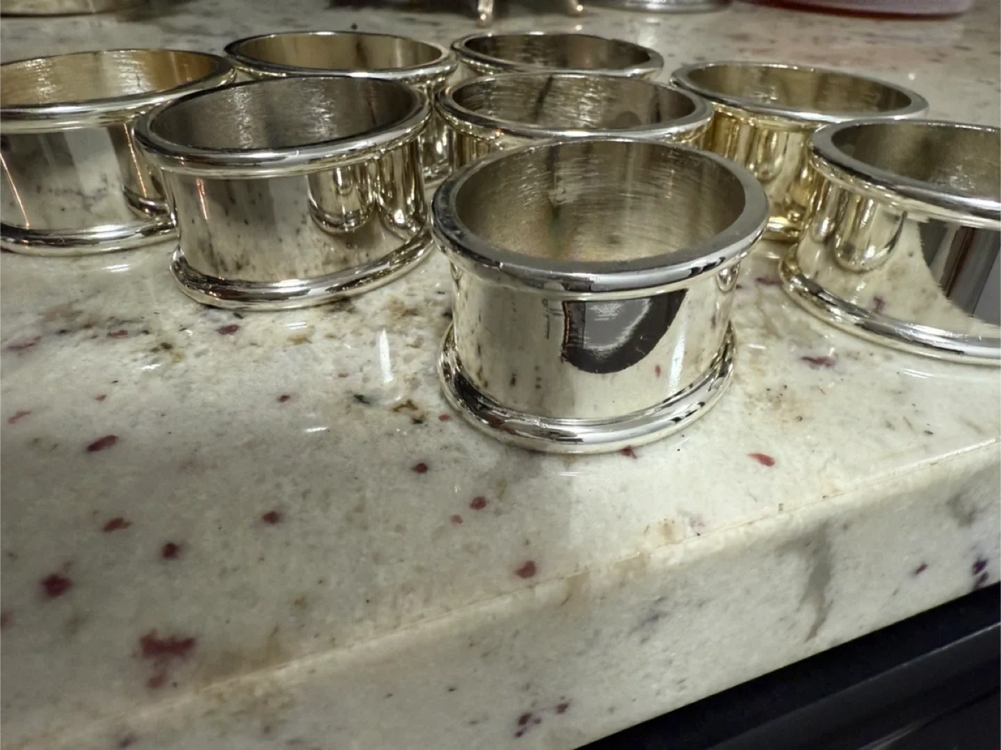 Silver Napkin Rings (Set of 9)