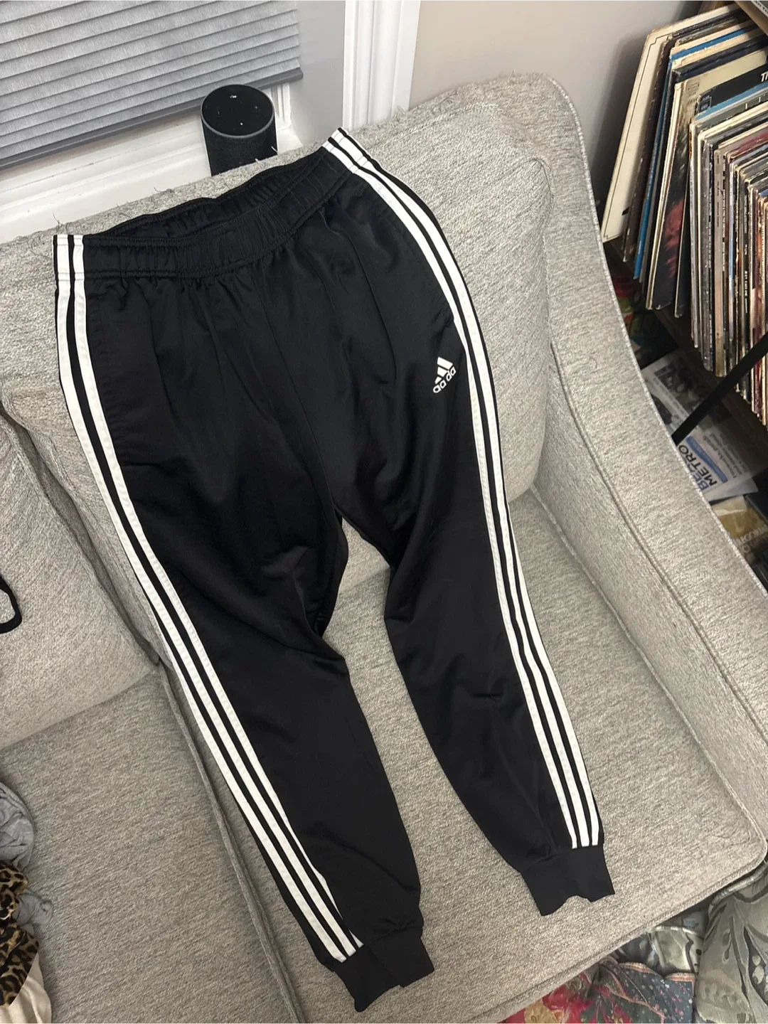 Adidas Black Joggers - Size S thumbnail