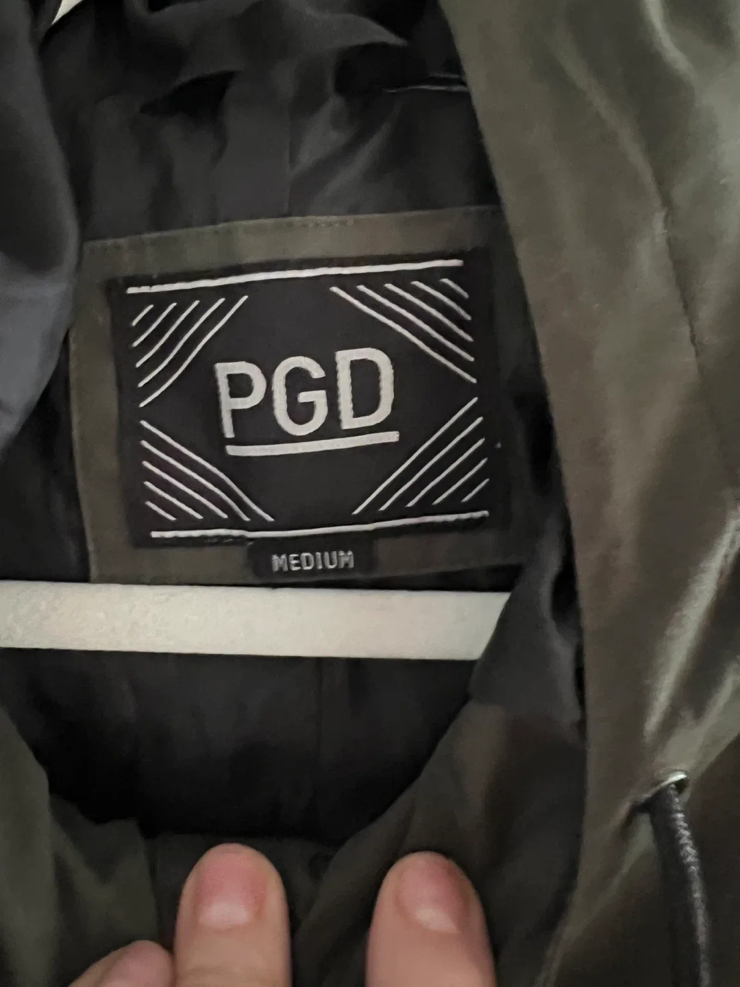 PGD Olive Green Hooded Rain Jacket - Size Medium image indicator(4)