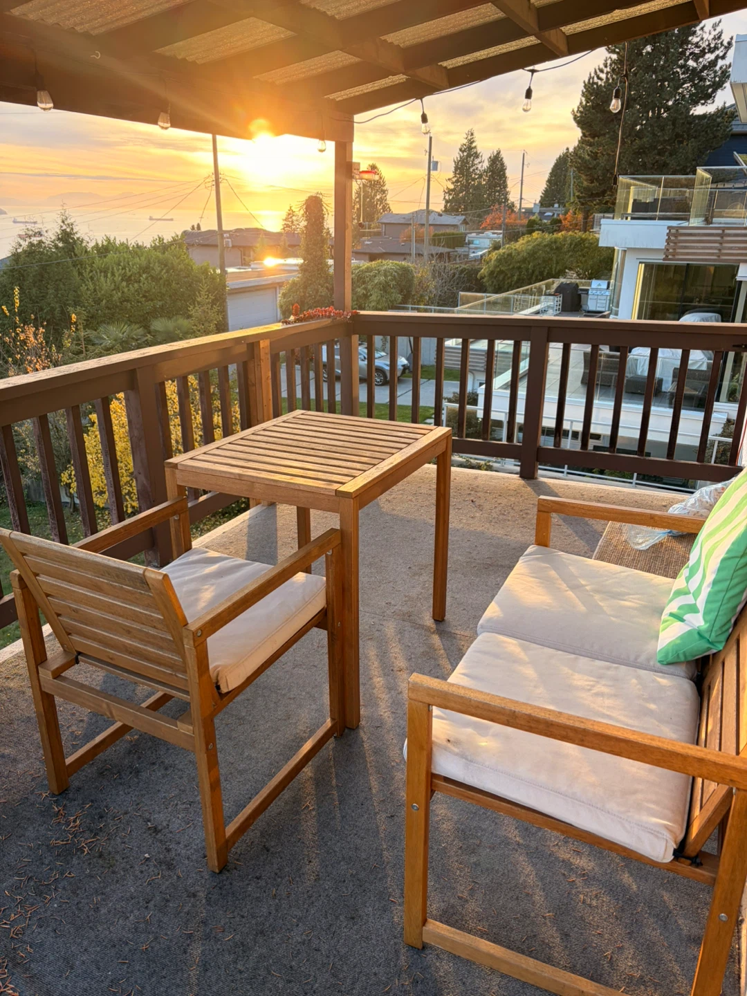 Outdoor Wooden Table and Chairs Set
