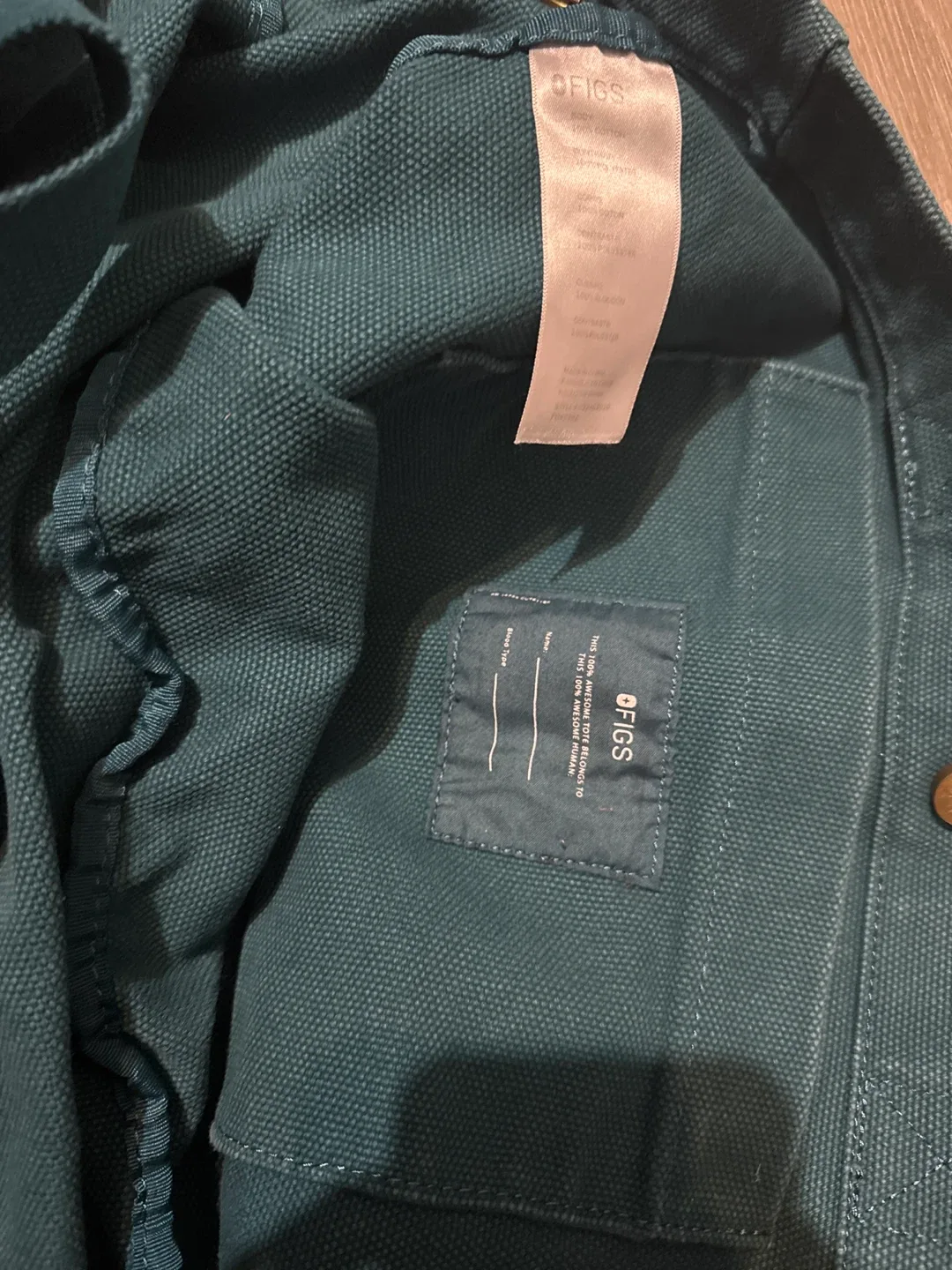 FIGS Teal Green Tote Bag image indicator(4)