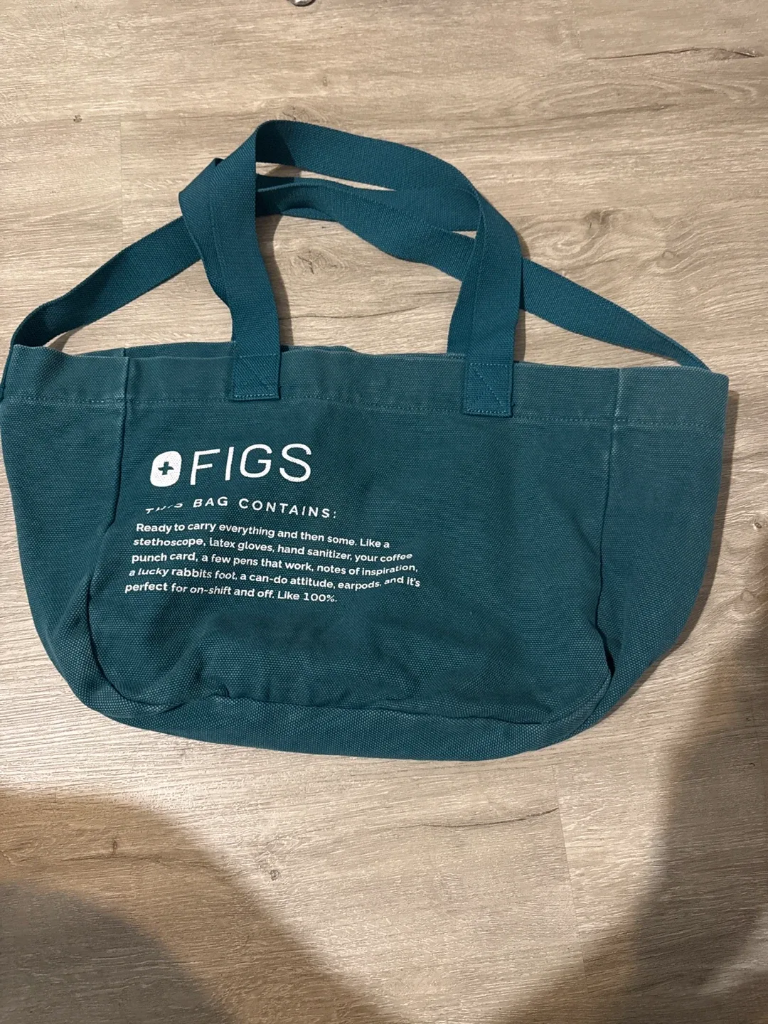 FIGS Teal Green Tote Bag