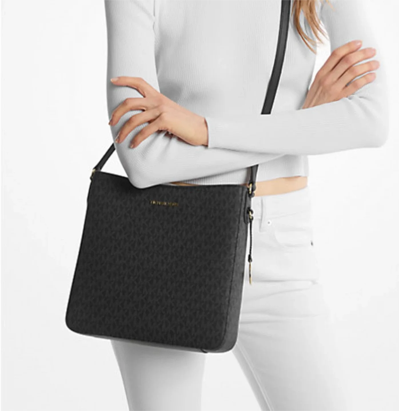 Michael Kors Jet Set Large Messenger Bag - Black image indicator(2)