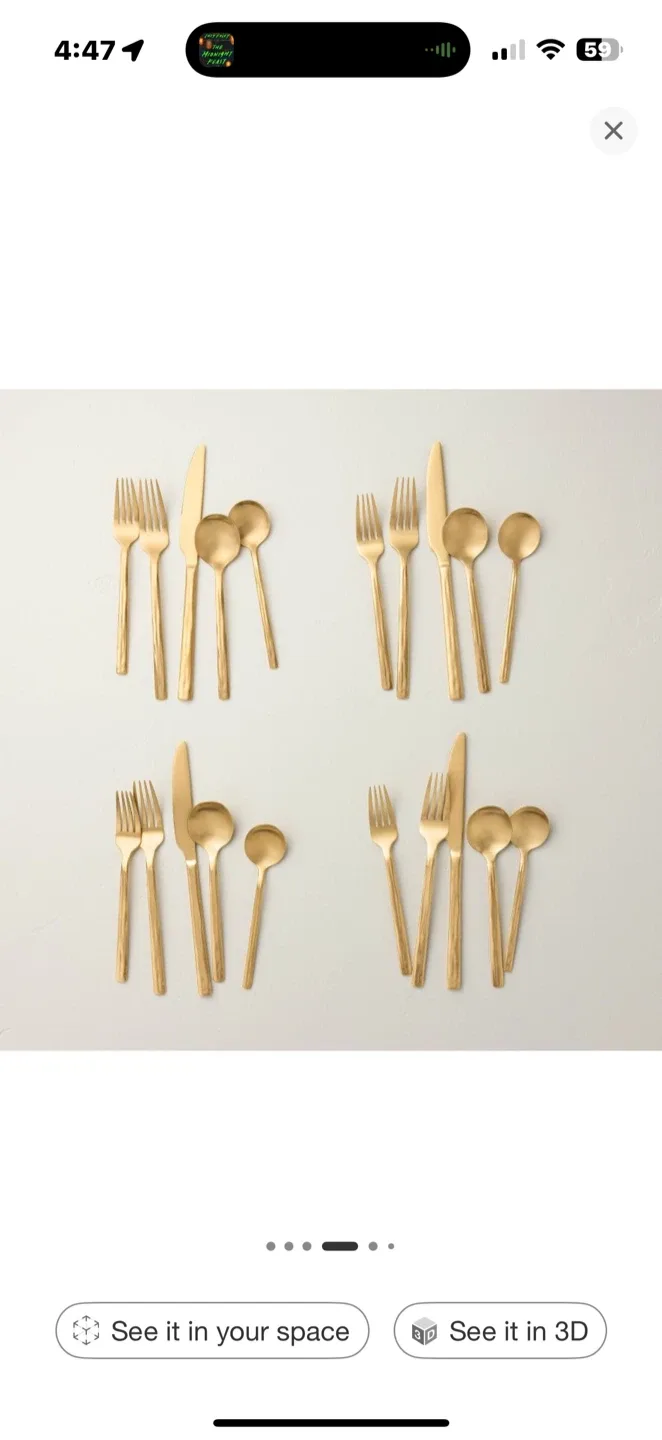 Mainstays gold silverware set of 4 image indicator(3)