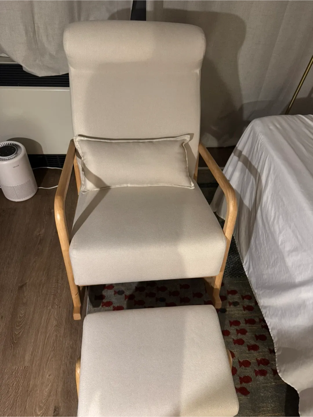 Trule Fabric Reclining Rocking Chair with Ottoman image indicator(2)