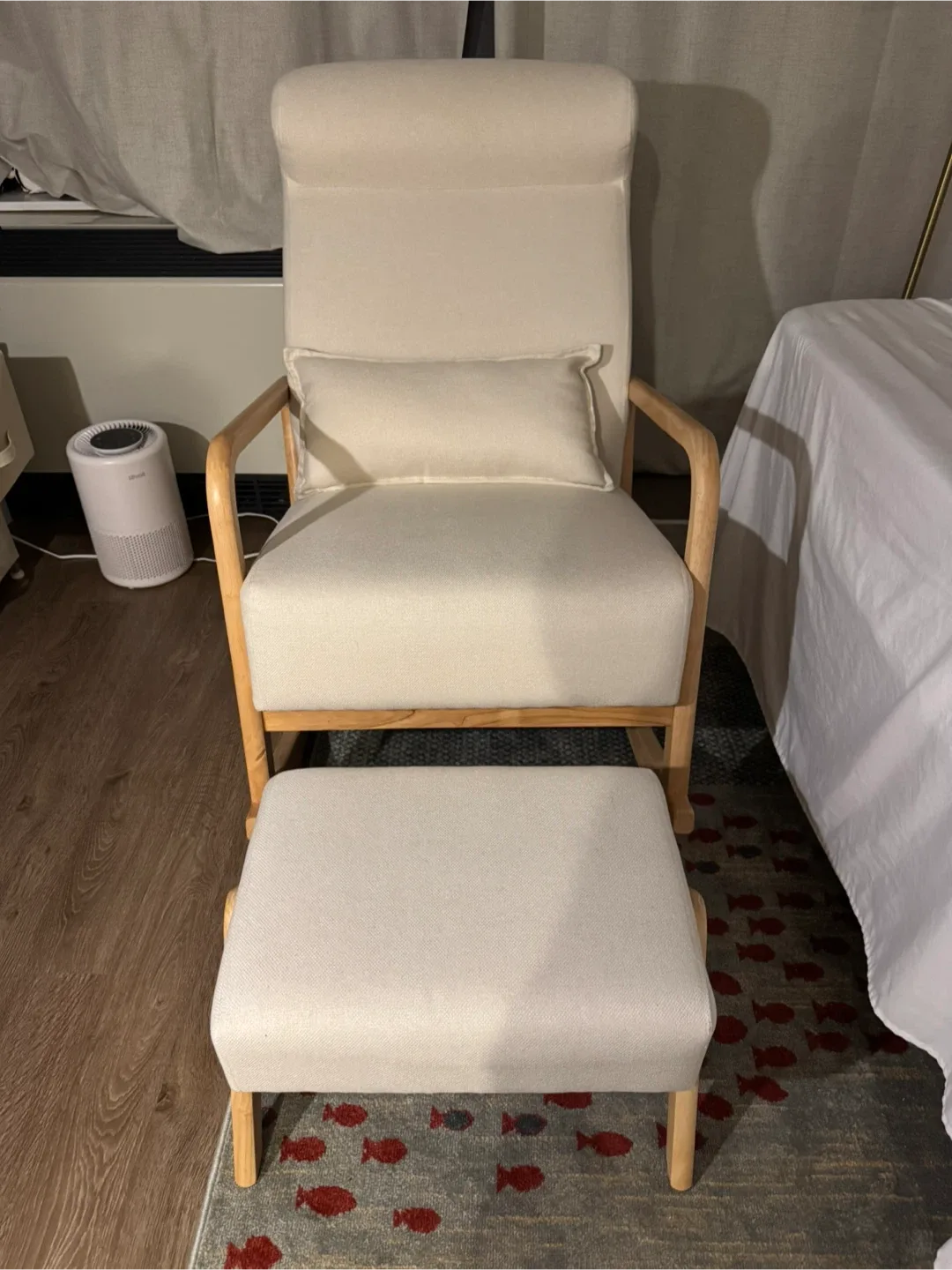 Trule Fabric Reclining Rocking Chair with Ottoman