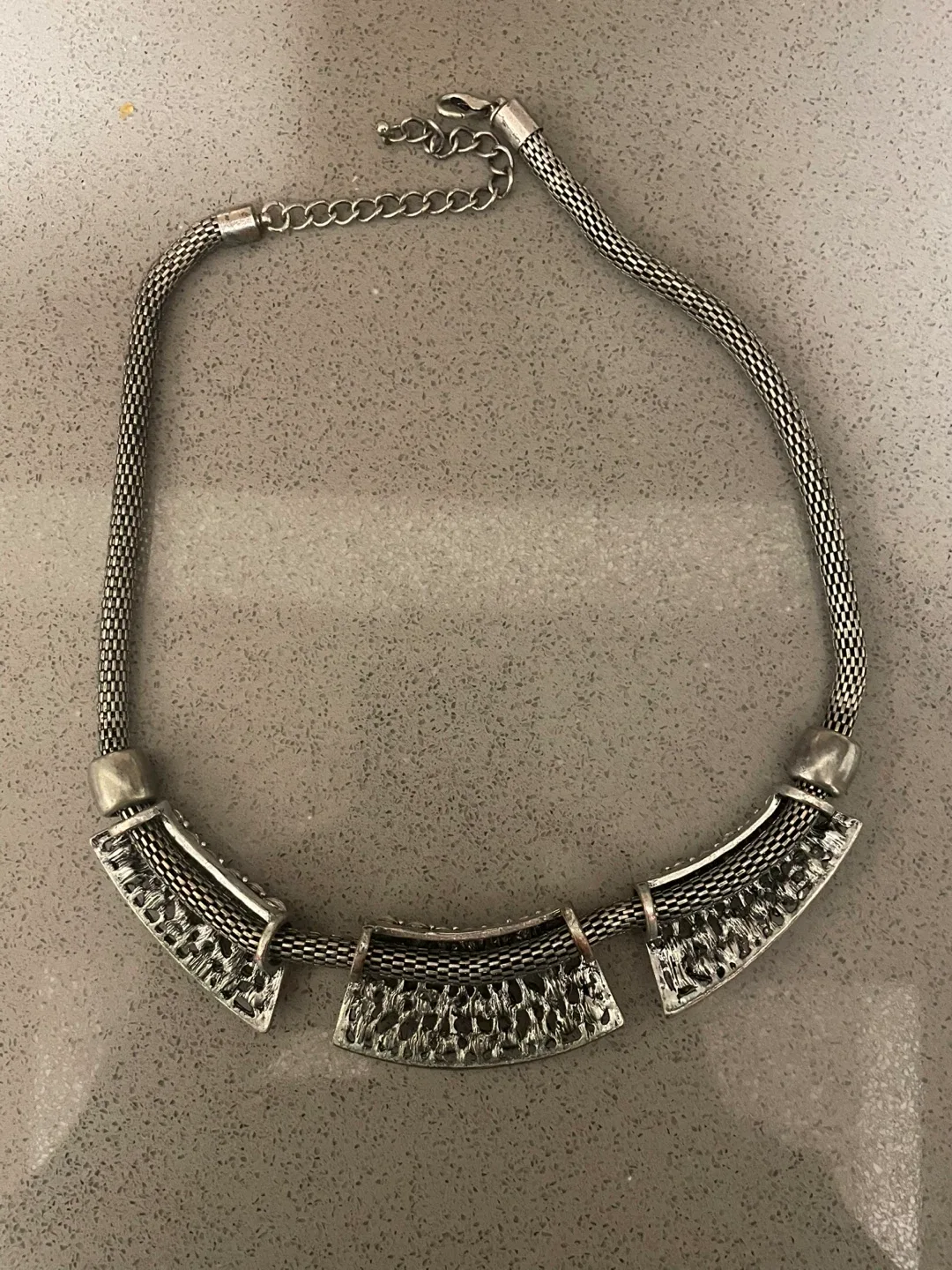 Silver Tone Statement Necklace image indicator(2)