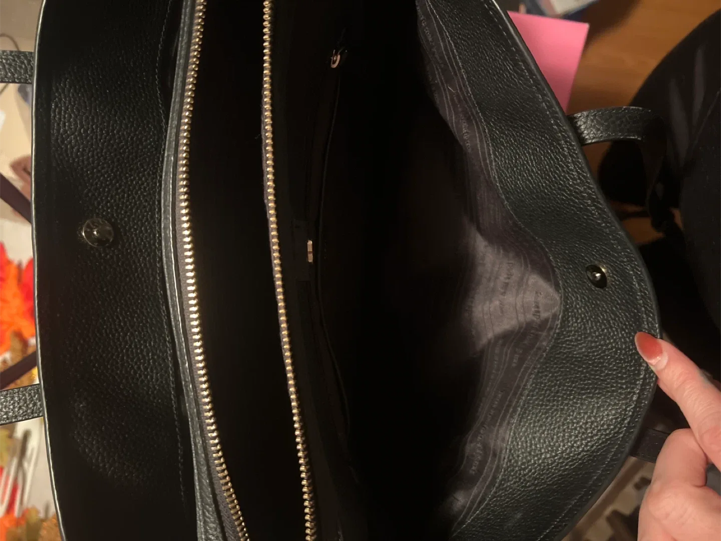 Kate Spade Black Leather Tote Bag image indicator(2)