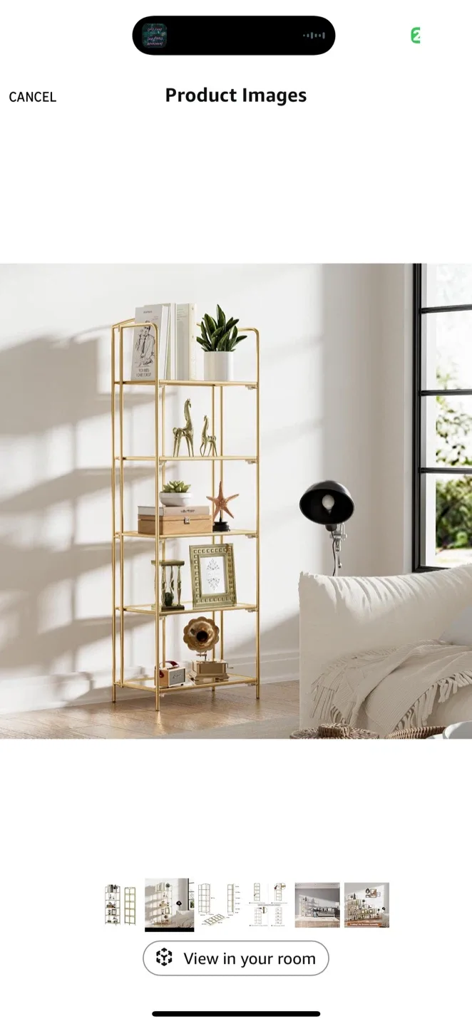 NEW Crofty gold 5 tier no assembly collapsible shelving unit image indicator(3)