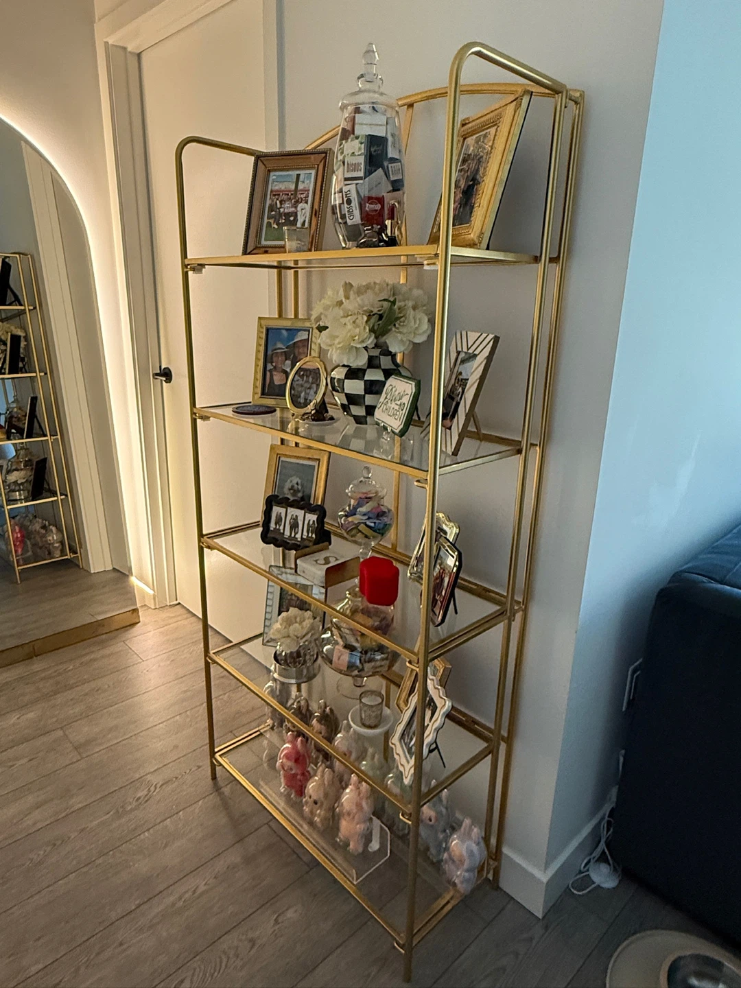 NEW Crofty gold 5 tier no assembly collapsible shelving unit