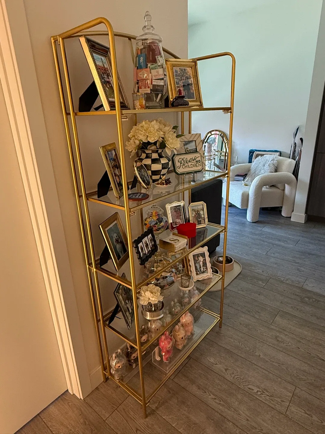 NEW Crofty gold 5 tier no assembly collapsible shelving unit image indicator(2)