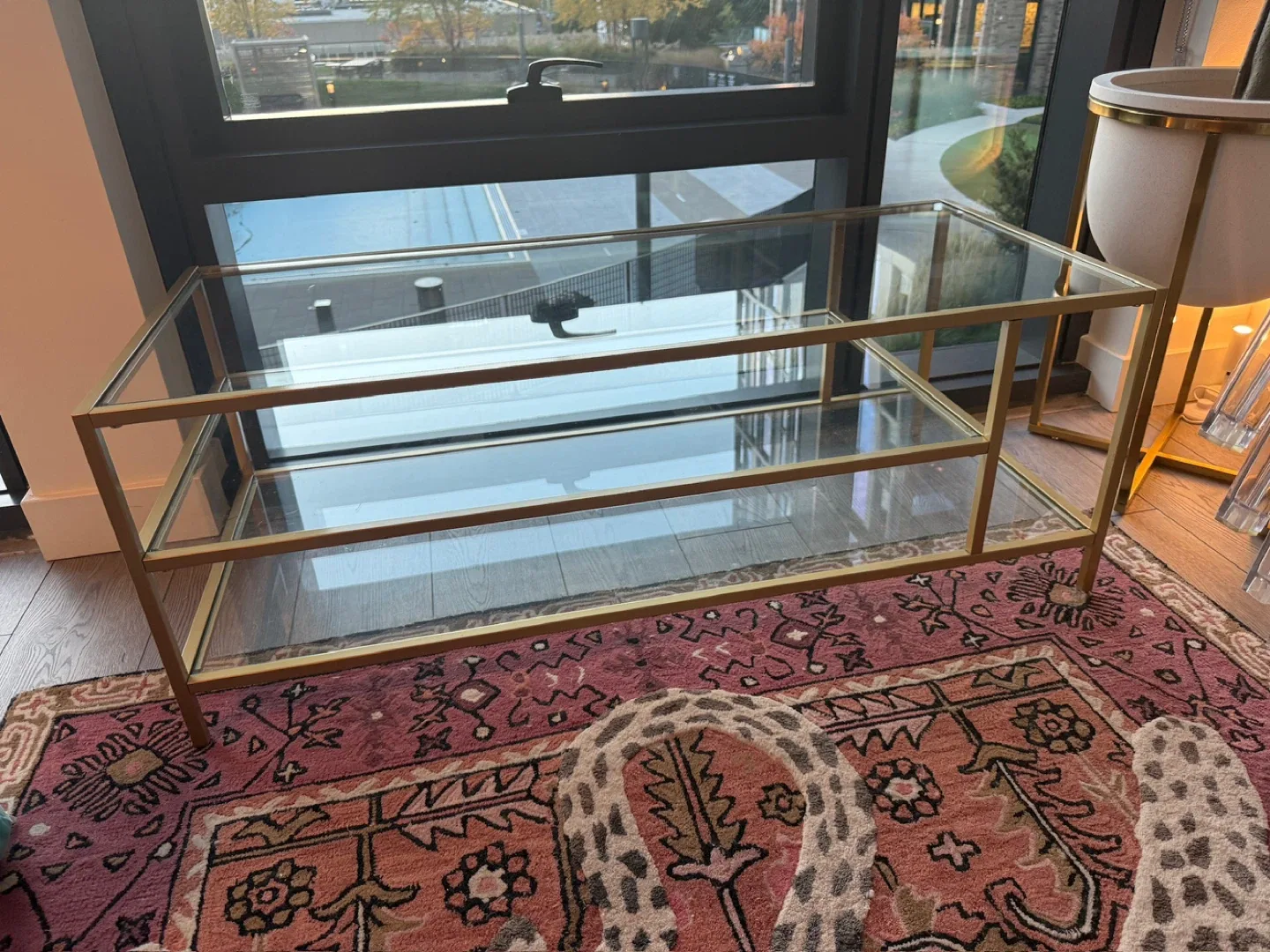 NEW 46”L gold 3 tier coffee table image indicator(2)