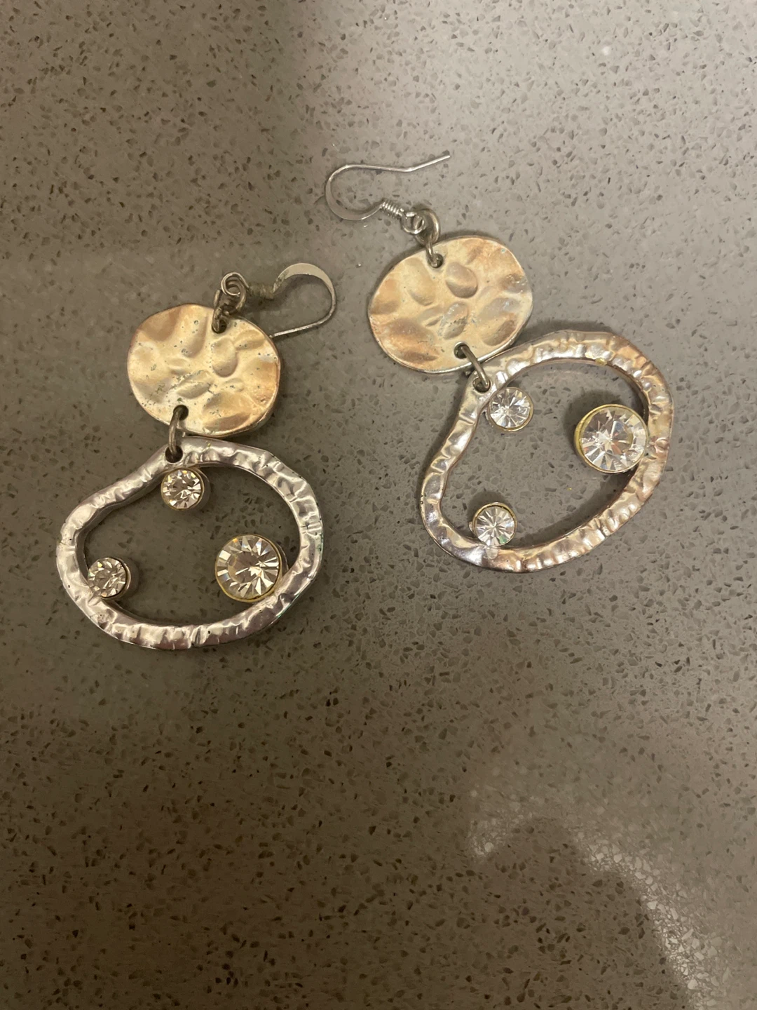 Dangle Earrings with Rhinestones