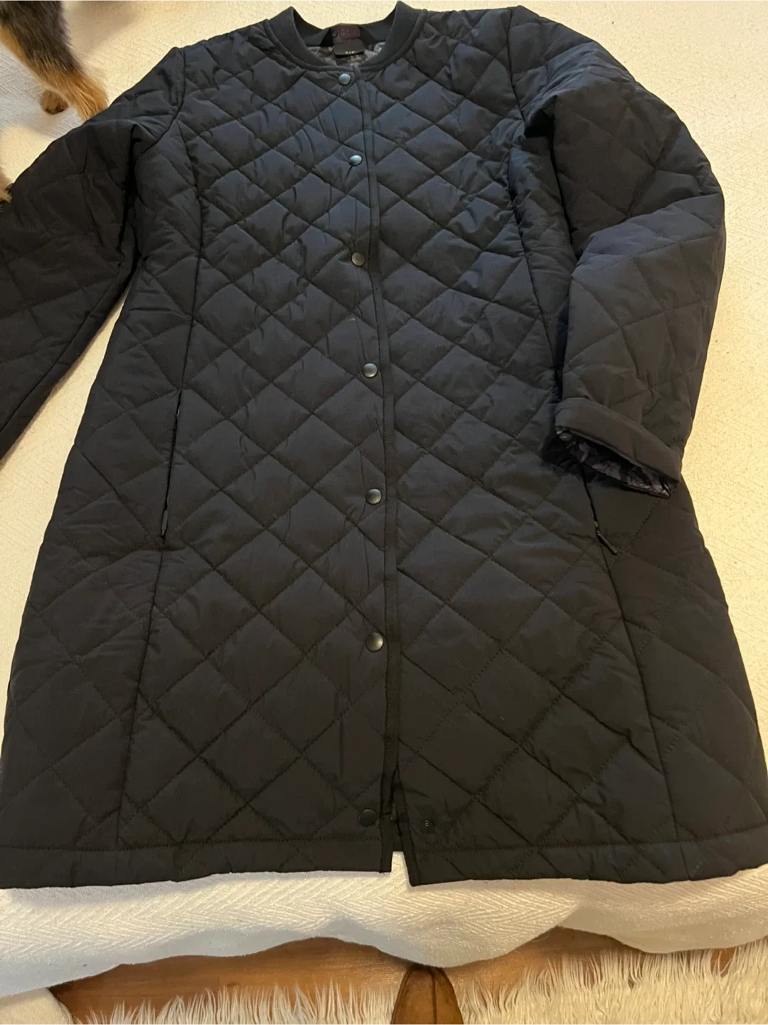 Black Quilted long coat