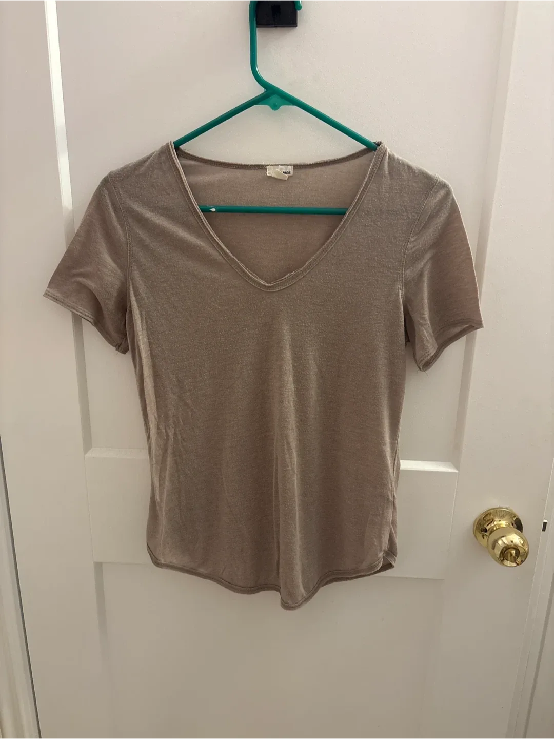 Garage Beige V-Neck T-Shirt - Size M thumbnail