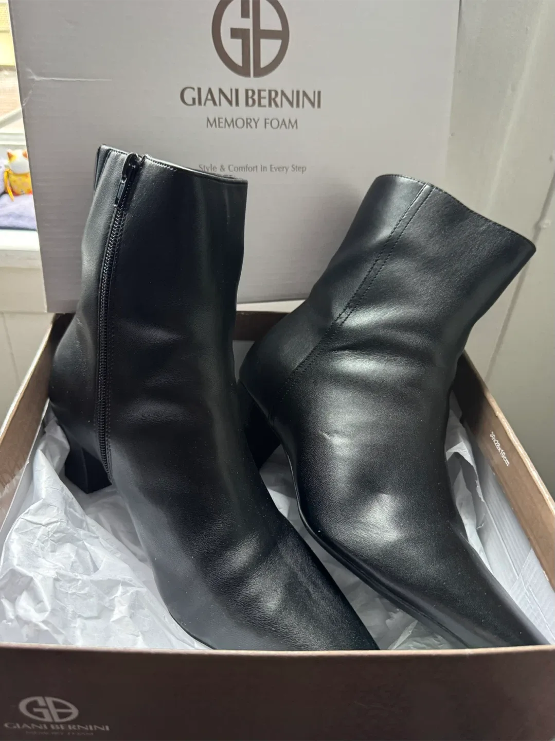 Boots -Size 11 🥕 Gianni Bernini Black Leather Ankle image indicator(4)