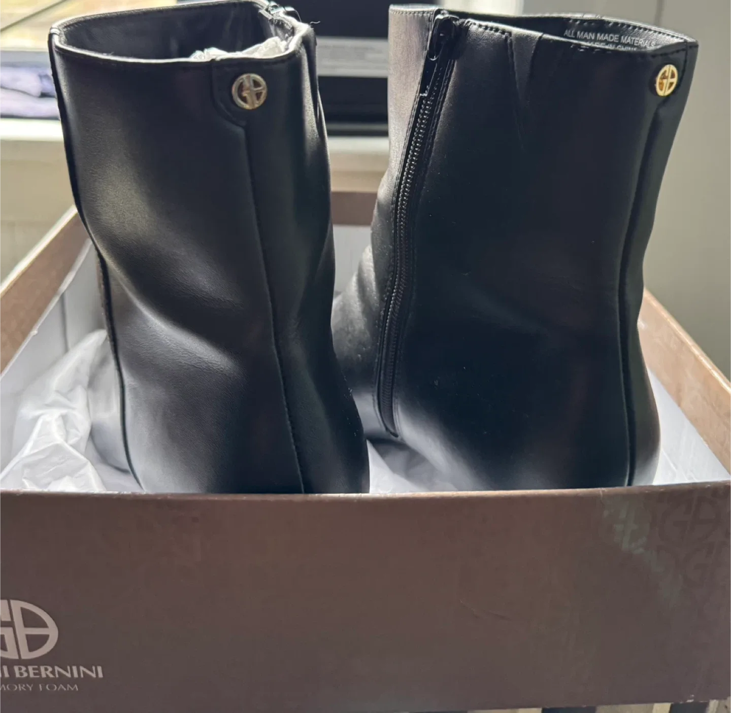 Boots -Size 11 🥕 Gianni Bernini Black Leather Ankle image indicator(5)