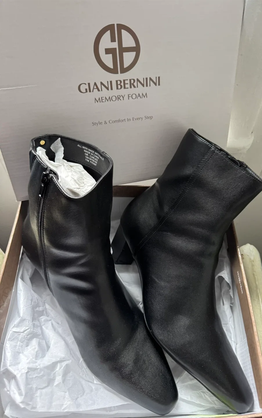 Boots -Size 11 🥕 Gianni Bernini Black Leather Ankle image indicator(3)