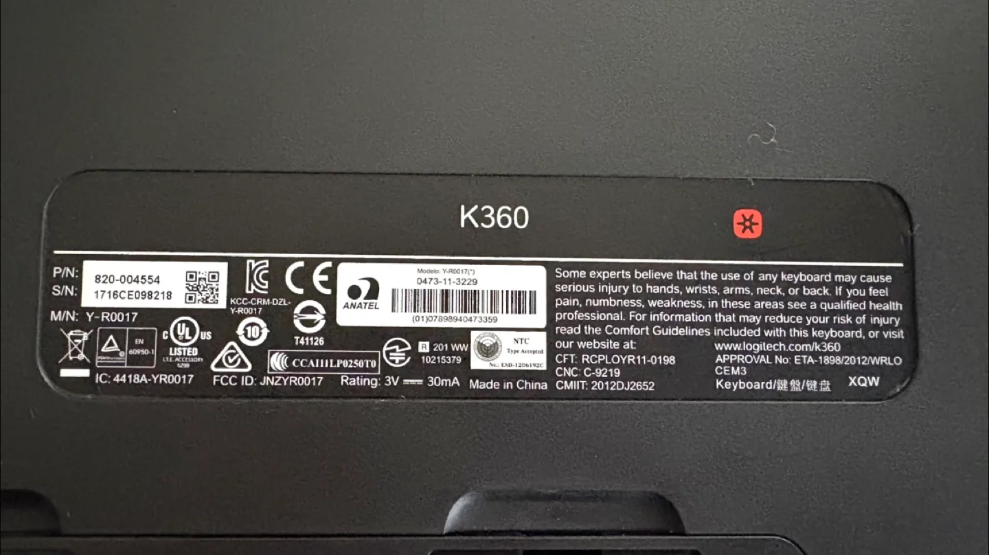Logitech K360 Wireless Keyboard image indicator(4)