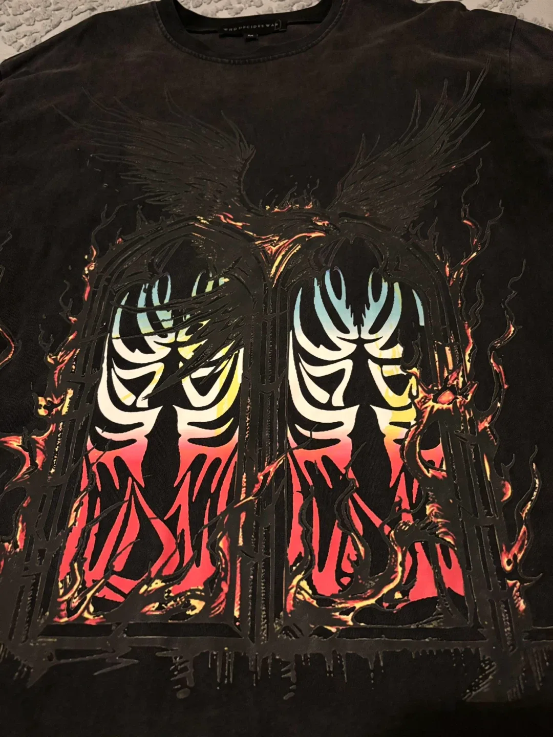 Who Decides War SSENSE Exclusive Black Eagle Arched T-Shirt image indicator(2)