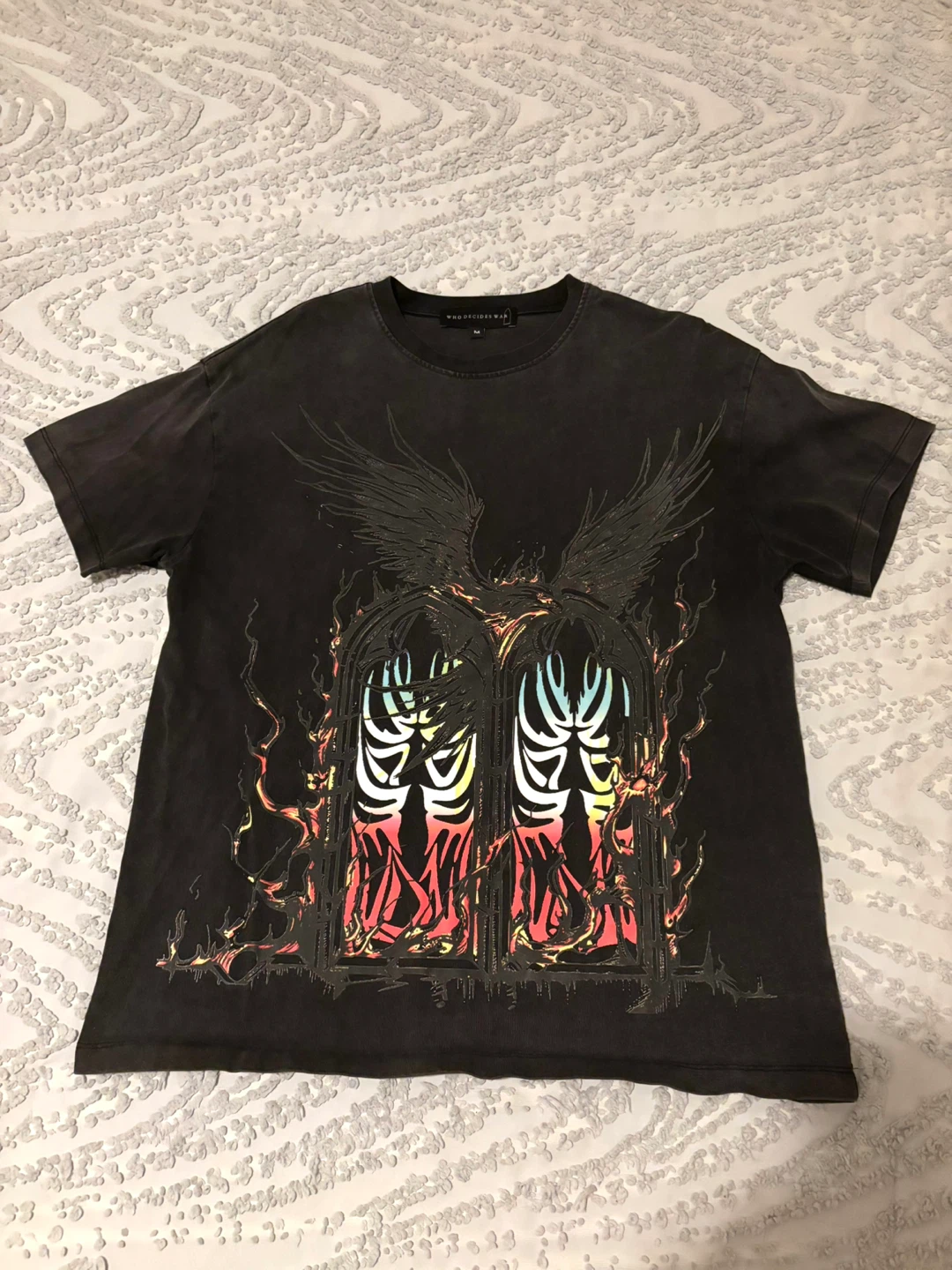 Who Decides War SSENSE Exclusive Black Eagle Arched T-Shirt